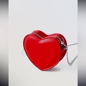 Zara heart shaped red crossbody bag